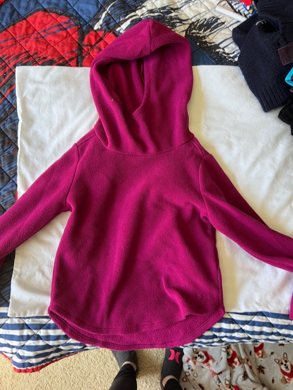 DSG Girls' Hooded Fleece Pullover - Magenta